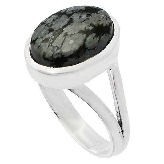 Natural Snow Flake Obsidian Ring size-7 R-1005 SDR230589