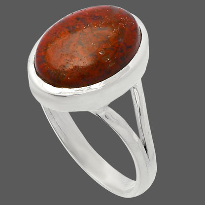 Natural Red Moss Agate Ring size-9.5 R-1005 SDR230617