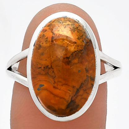 Natural Red Moss Agate Ring size-9.5 R-1005 SDR230623