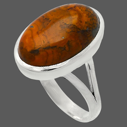Natural Red Moss Agate Ring size-9.5 R-1005 SDR230623