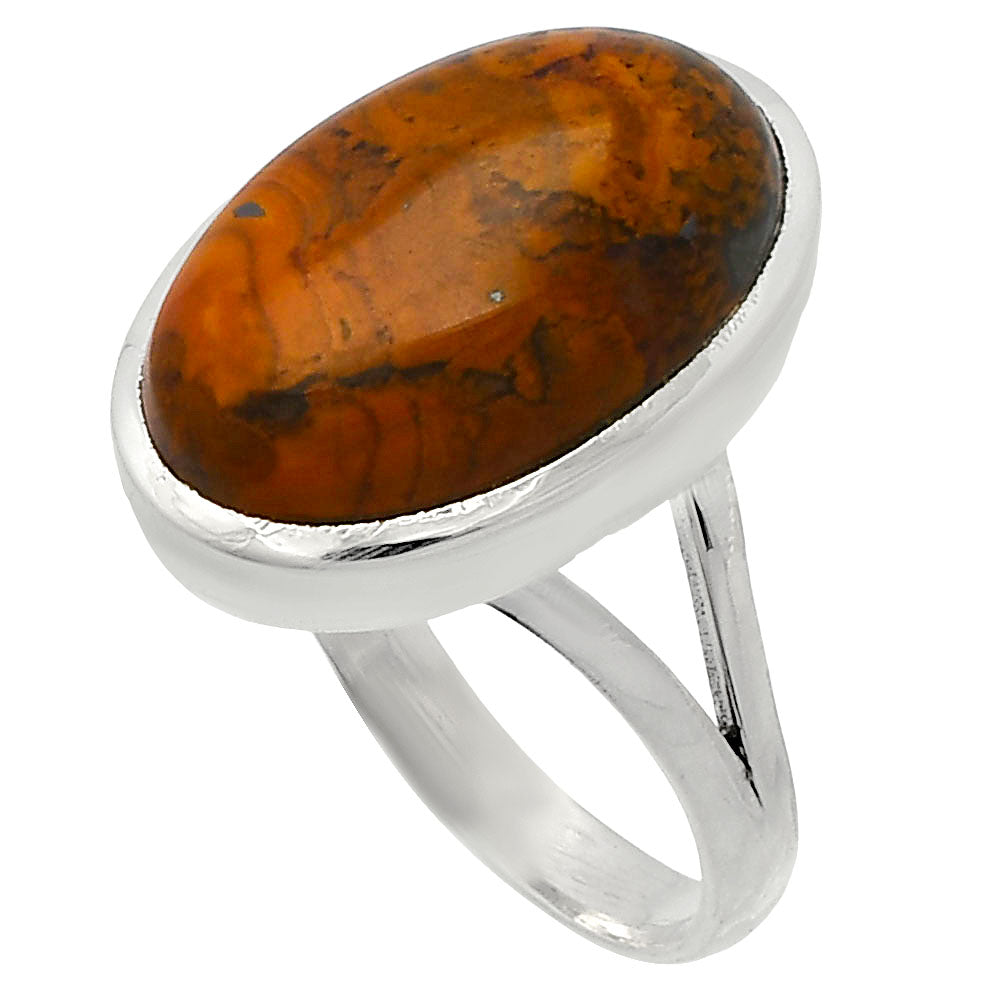Natural Red Moss Agate Ring size-9.5 R-1005 SDR230623