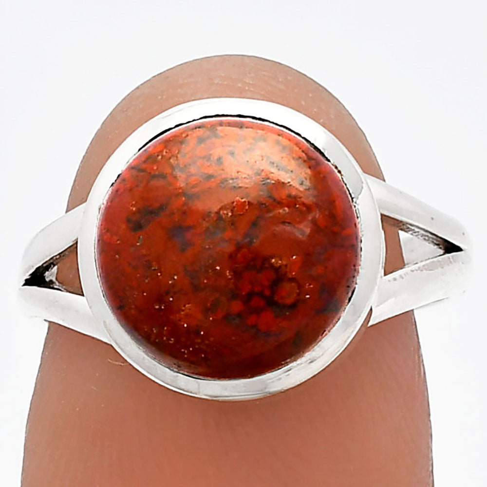 Natural Red Moss Agate Ring size-7 R-1005 SDR230641