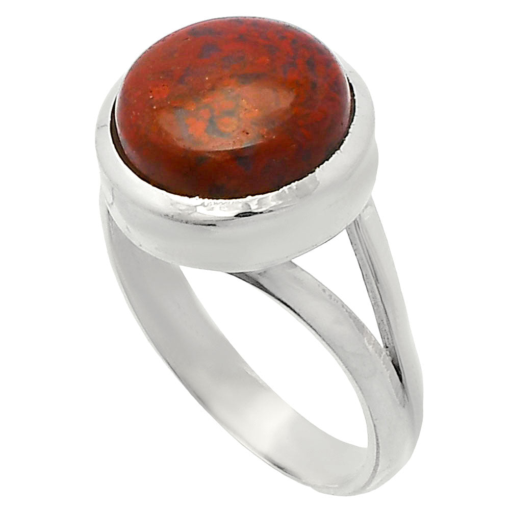 Natural Red Moss Agate Ring size-7 R-1005 SDR230641