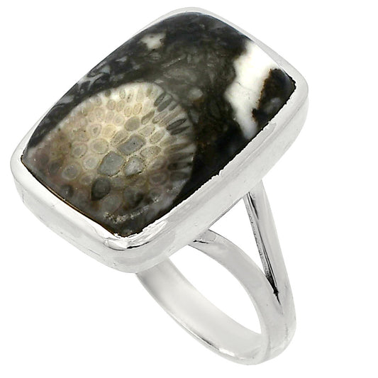 Natural Mexican Cabbing Fossil Ring size-9.5 R-1005 SDR230678