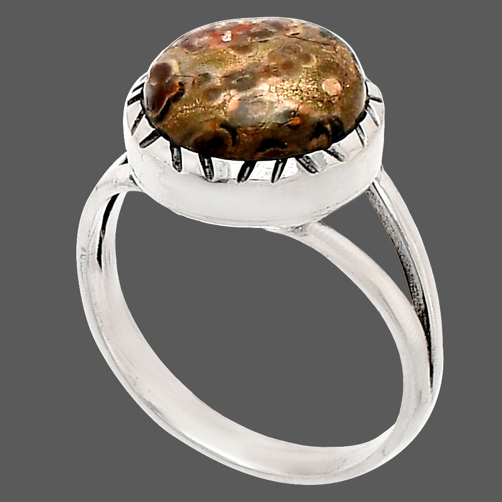 Natural Leopard Skin Jasper Ring size-9 R-1074 SDR230707