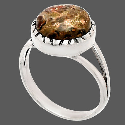 Natural Leopard Skin Jasper Ring size-9 R-1074 SDR230707