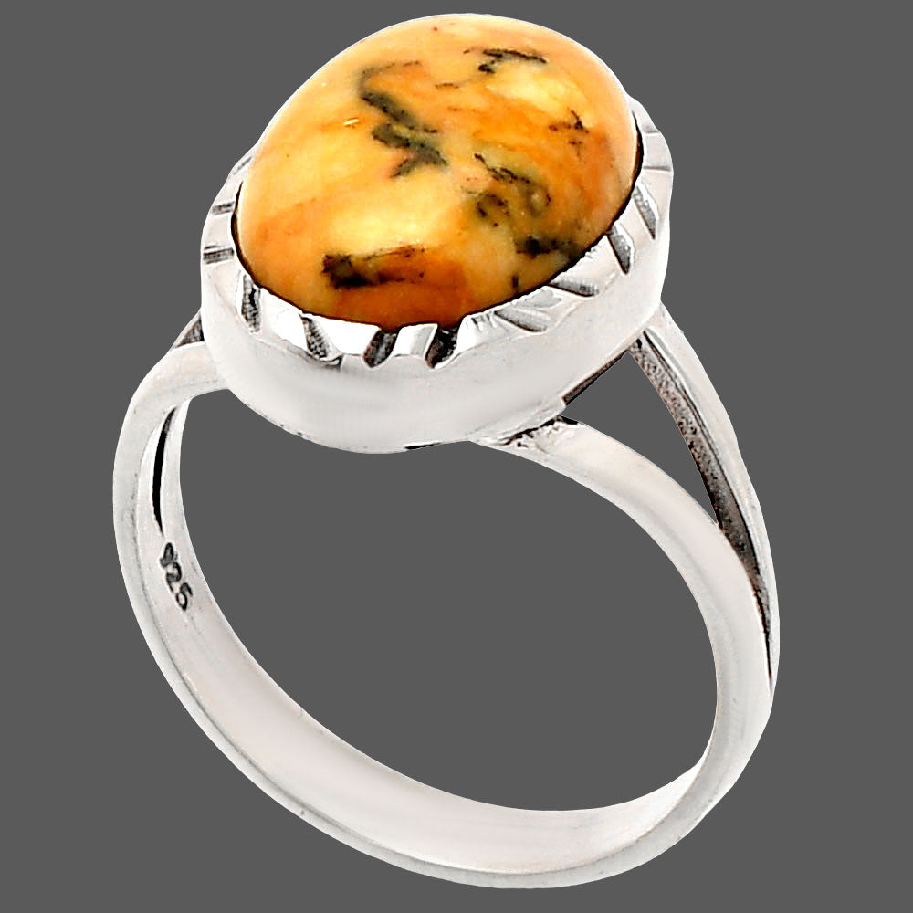 Natural Honey Dendritic Opal Ring size-6.5 R-1074 SDR230800