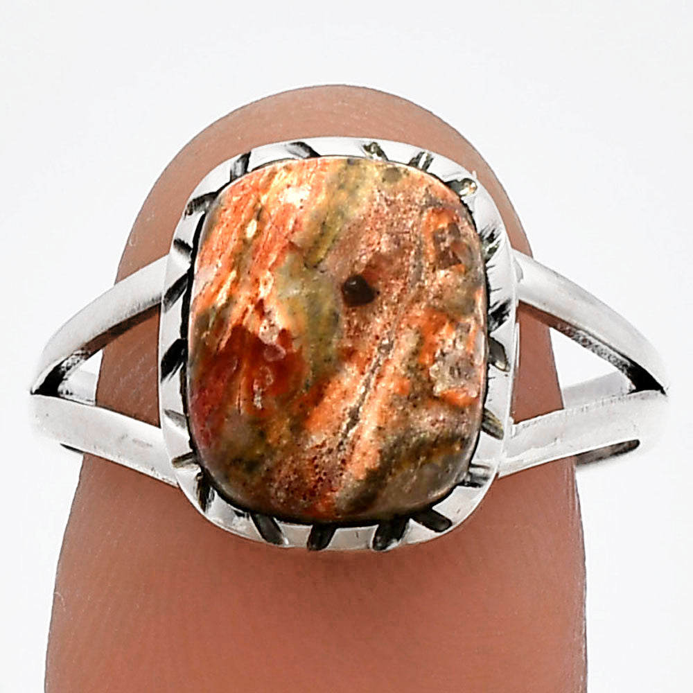 Natural Leopard Skin Jasper Ring size-8.5 R-1074 SDR230812