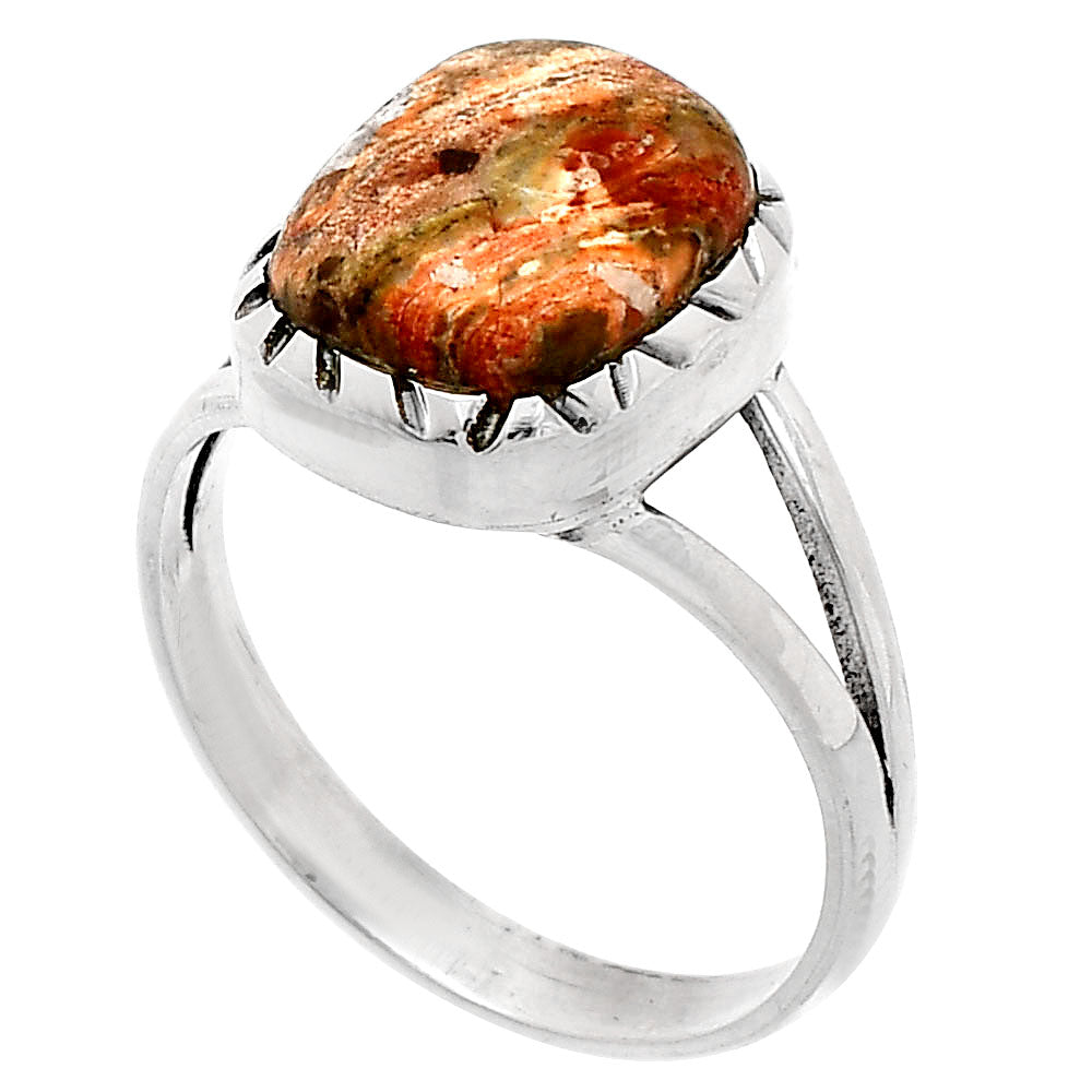 Natural Leopard Skin Jasper Ring size-8.5 R-1074 SDR230812