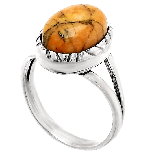 Natural Honey Dendritic Opal Ring size-8 R-1074 SDR230819