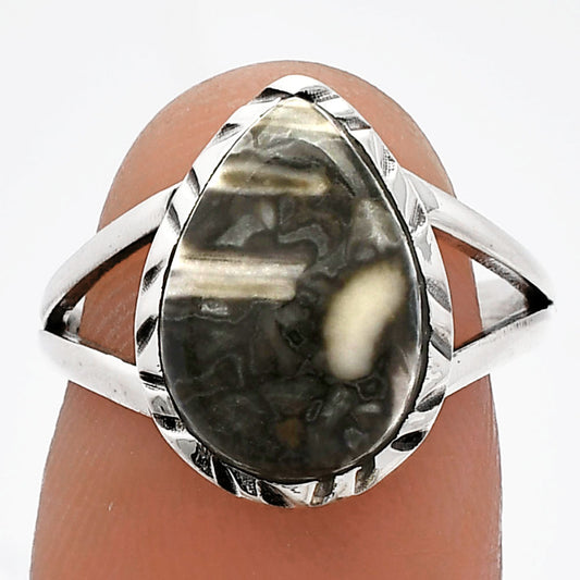 Natural Mexican Cabbing Fossil Ring size-7 R-1074 SDR230823