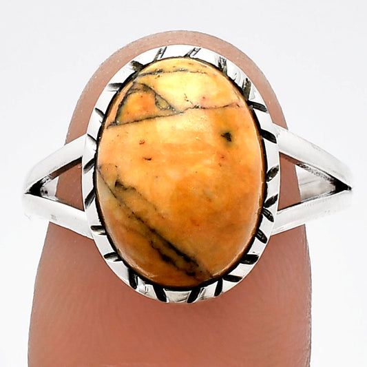 Natural Honey Dendritic Opal Ring size-9 R-1074 SDR230862
