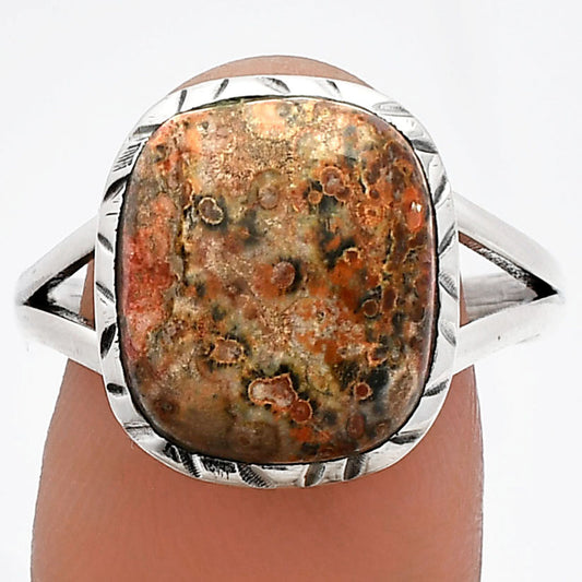 Natural Leopard Skin Jasper Ring size-9.5 R-1074 SDR230904