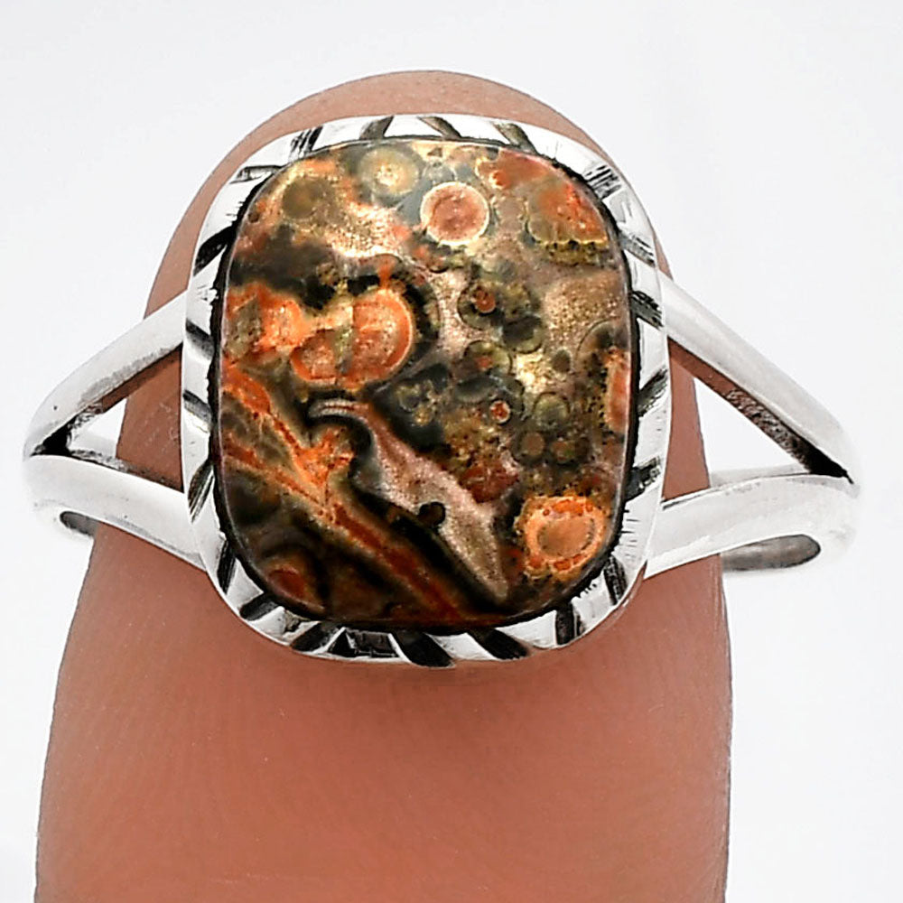 Natural Leopard Skin Jasper Ring size-9.5 R-1074 SDR230913
