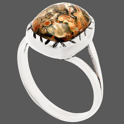Natural Leopard Skin Jasper Ring size-9.5 R-1074 SDR230913