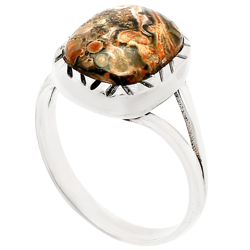 Natural Leopard Skin Jasper Ring size-9.5 R-1074 SDR230913