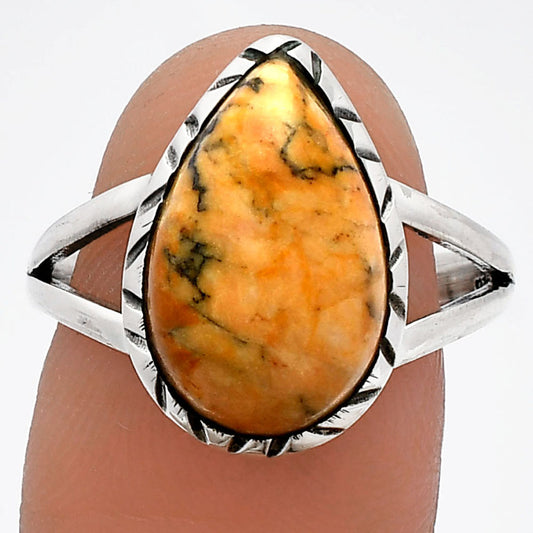 Natural Honey Dendritic Opal Ring size-9 R-1074 SDR230923