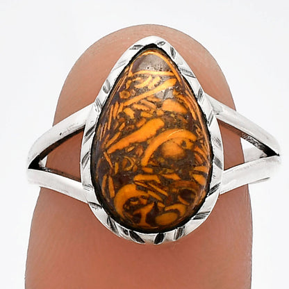 Coquina Fossil Jasper - India Ring size-8 R-1074 SDR230942