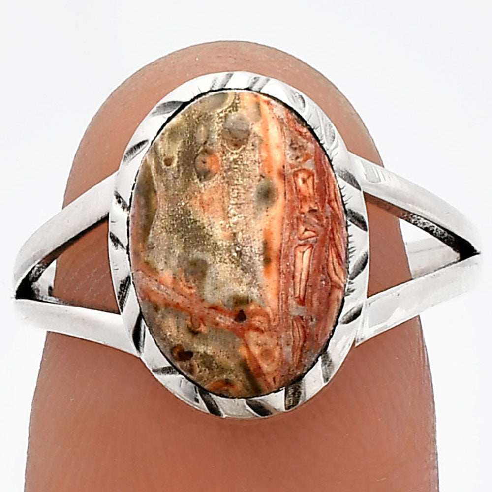 Natural Leopard Skin Jasper Ring size-8 R-1074 SDR230955