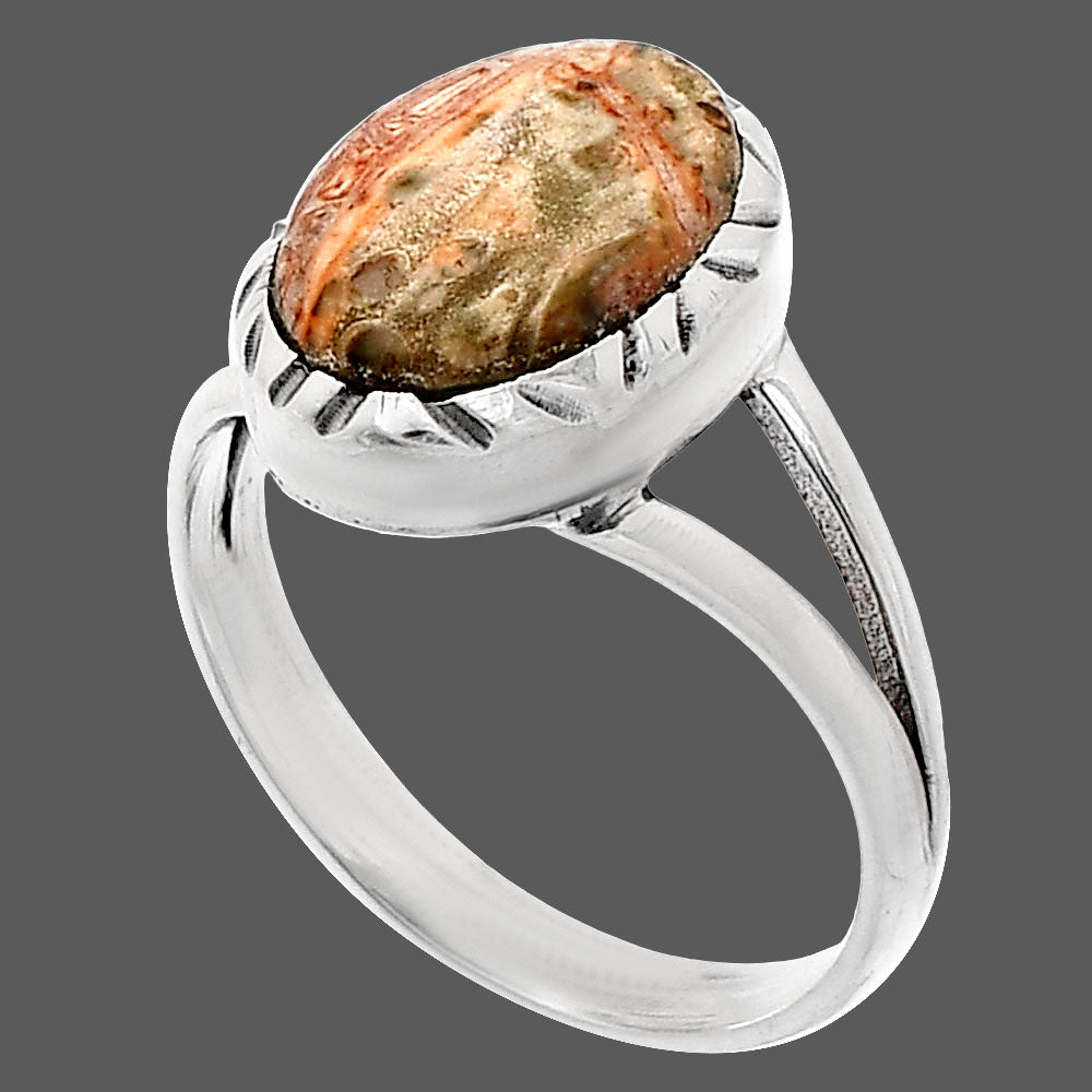 Natural Leopard Skin Jasper Ring size-8 R-1074 SDR230955