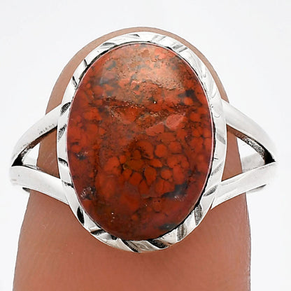 Natural Red Moss Agate Ring size-8 R-1074 SDR230958