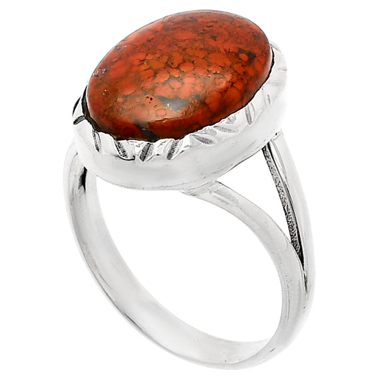 Natural Red Moss Agate Ring size-8 R-1074 SDR230958