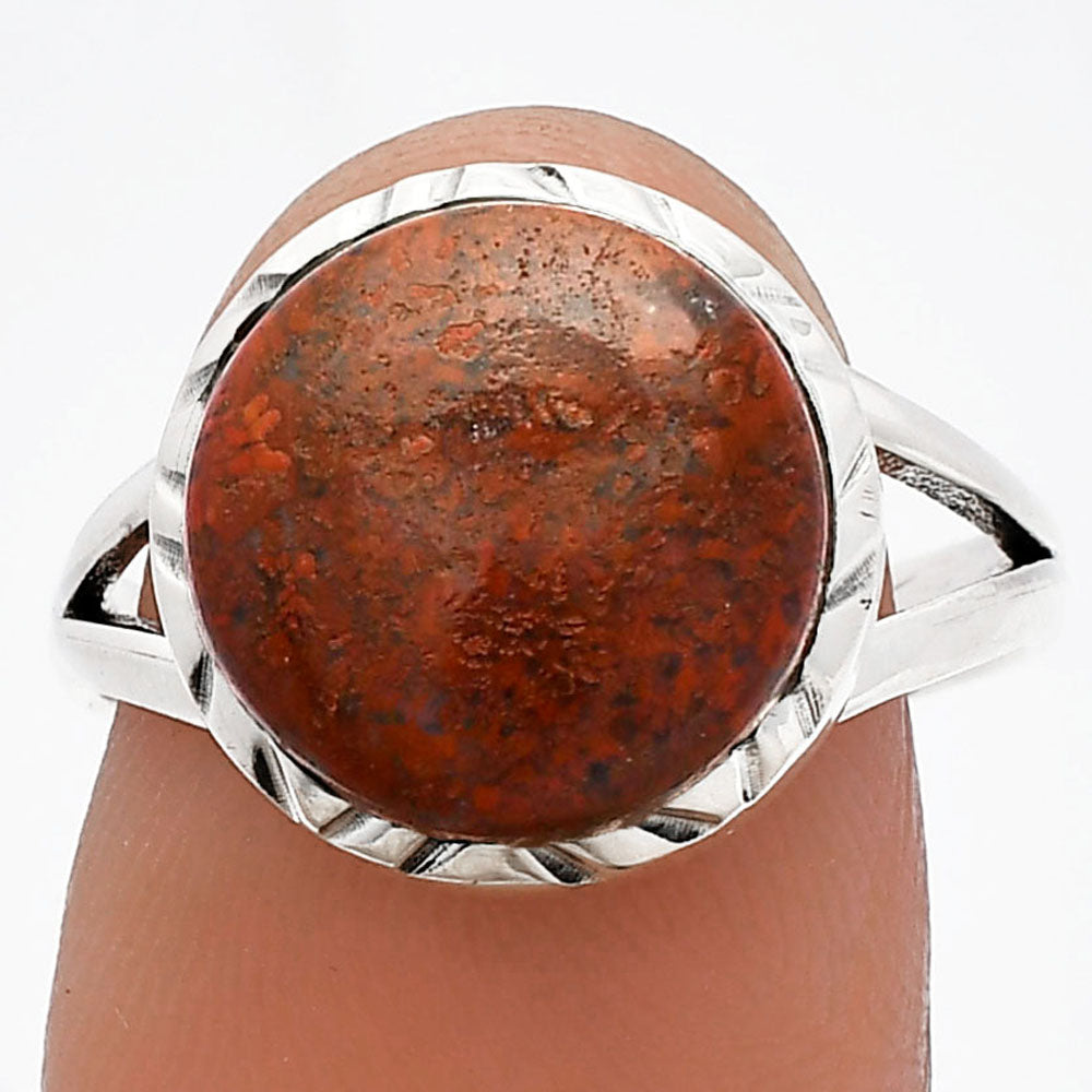 Natural Red Moss Agate Ring size-8 R-1074 SDR230987