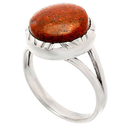 Natural Red Moss Agate Ring size-8 R-1074 SDR230987