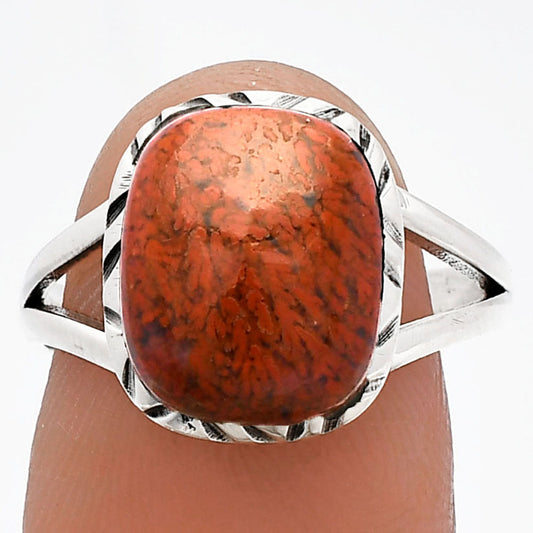 Natural Red Moss Agate Ring size-8 R-1074 SDR230990