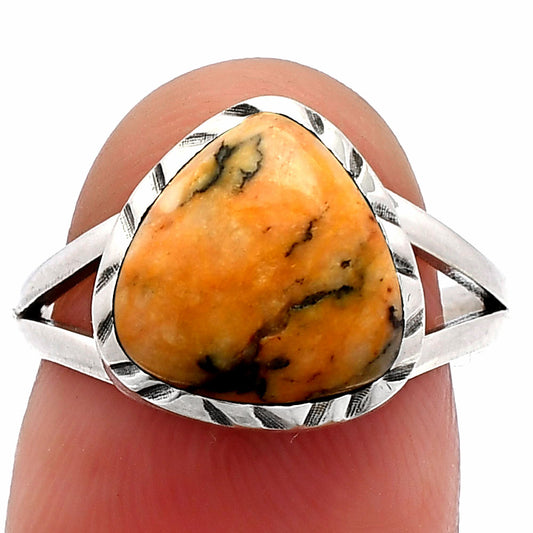 Natural Honey Dendritic Opal Ring size-7 R-1074 SDR231002