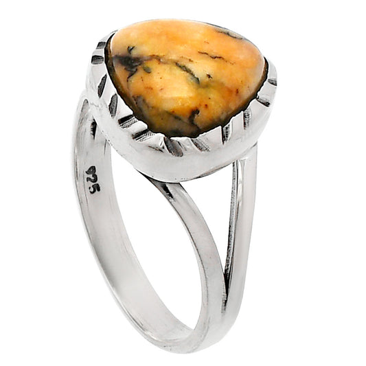 Natural Honey Dendritic Opal Ring size-7 R-1074 SDR231002
