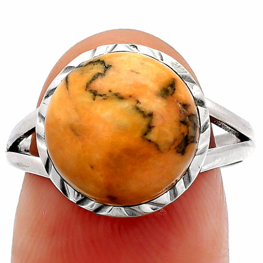 Natural Honey Dendritic Opal Ring size-8 R-1074 SDR231003