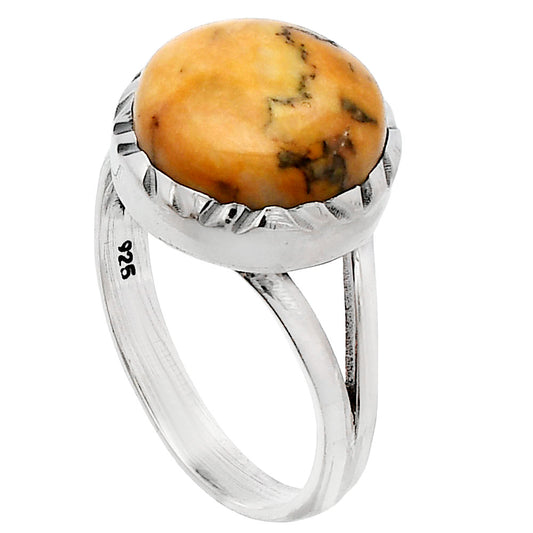 Natural Honey Dendritic Opal Ring size-8 R-1074 SDR231003