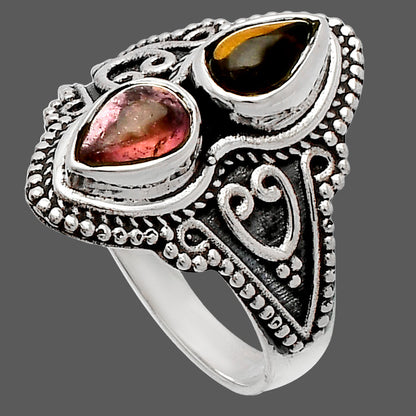 Natural Multi Tourmaline Ring size-7.5 R-1347 SDR231175