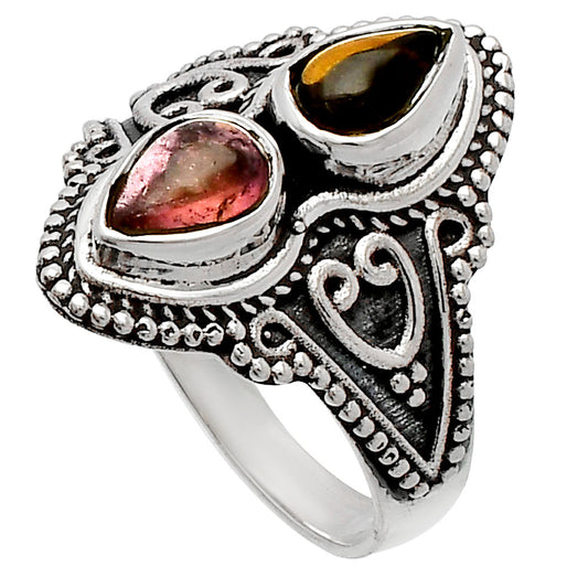 Natural Multi Tourmaline Ring size-7.5 R-1347 SDR231175