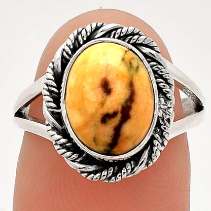 Natural Honey Dendritic Opal Ring size-7 R-1014 SDR231432