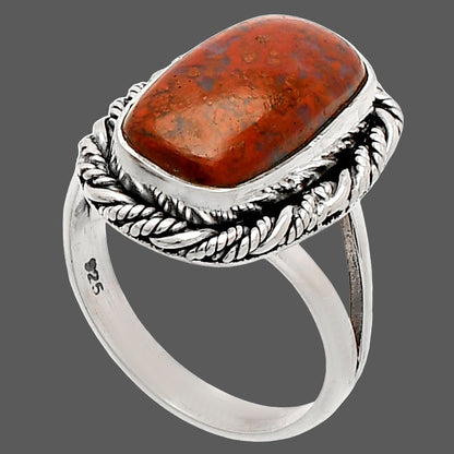 Natural Red Moss Agate Ring size-7 R-1014 SDR231434