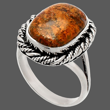 Natural Red Moss Agate Ring size-7 R-1014 SDR231457