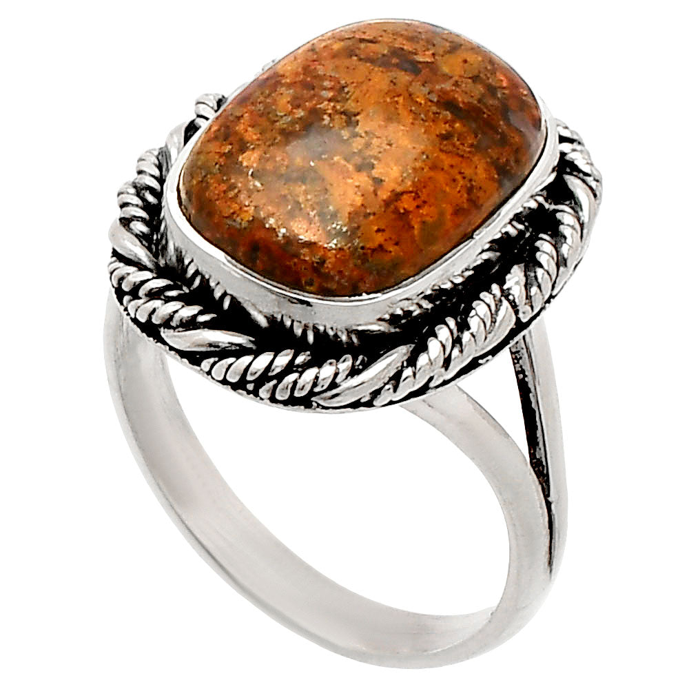 Natural Red Moss Agate Ring size-7 R-1014 SDR231457