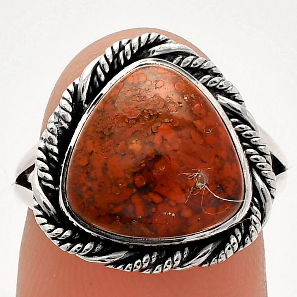 Natural Red Moss Agate Ring size-7 R-1014 SDR231461