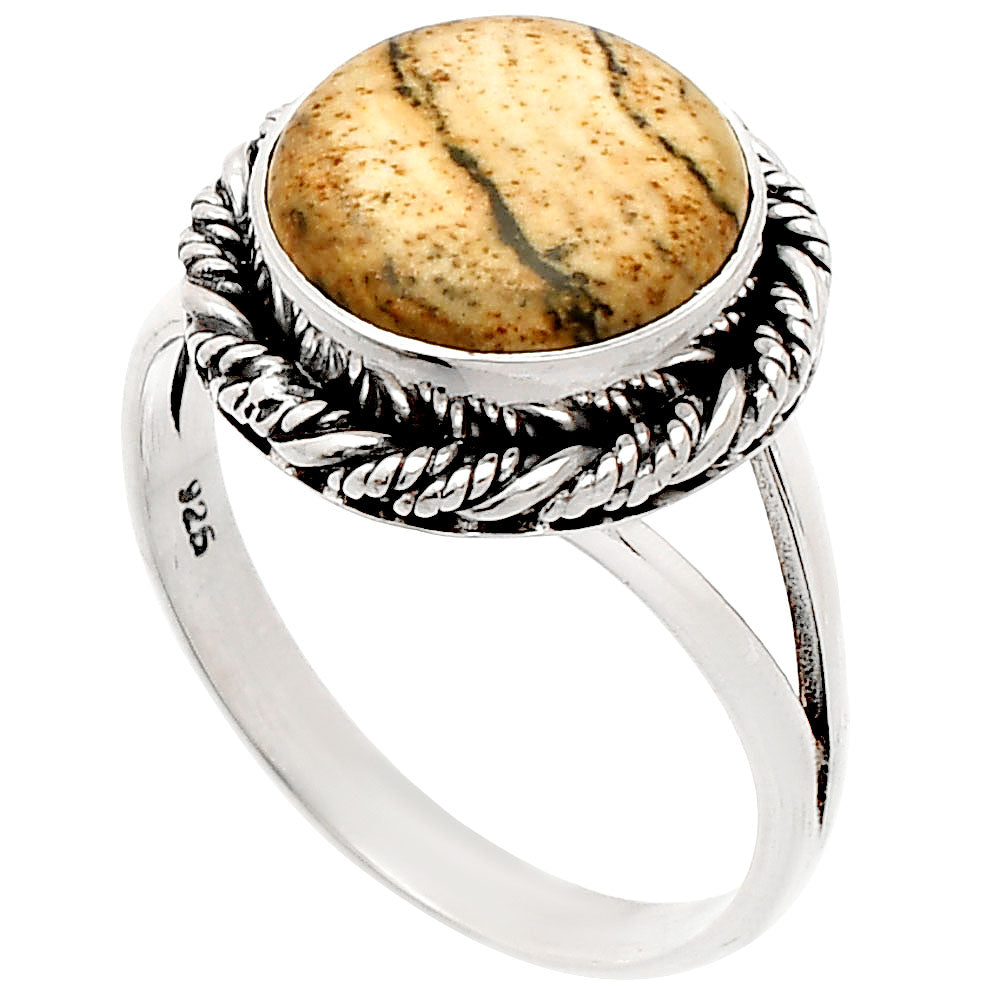 Natural Picture Jasper Ring size-9 R-1014 SDR231476