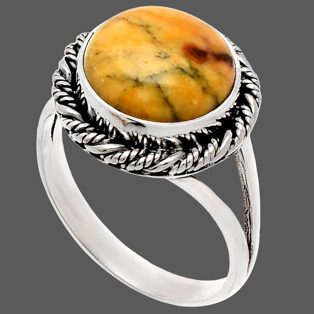 Natural Honey Dendritic Opal Ring size-9 R-1014 SDR231480