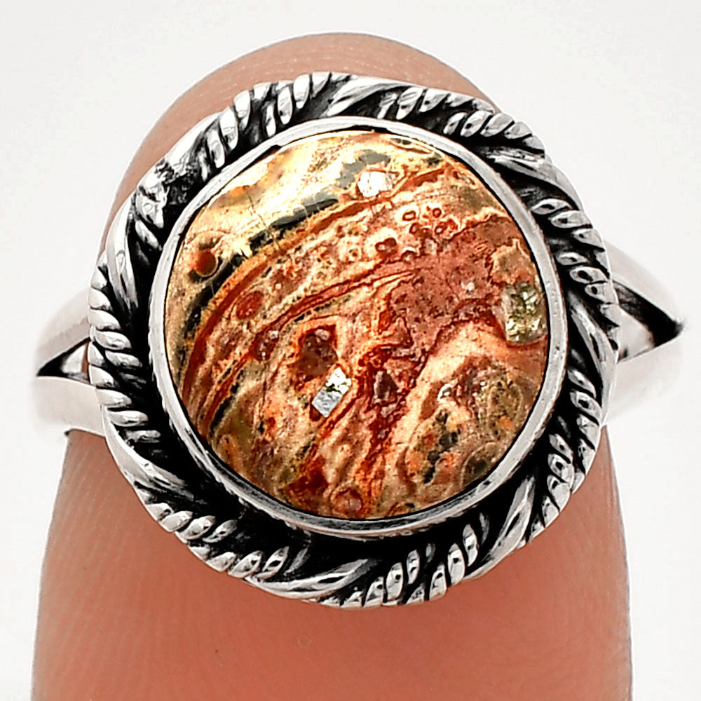 Natural Leopard Skin Jasper Ring size-7 R-1014 SDR231481