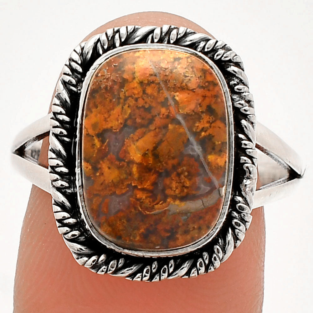 Natural Red Moss Agate Ring size-9 R-1014 SDR231499