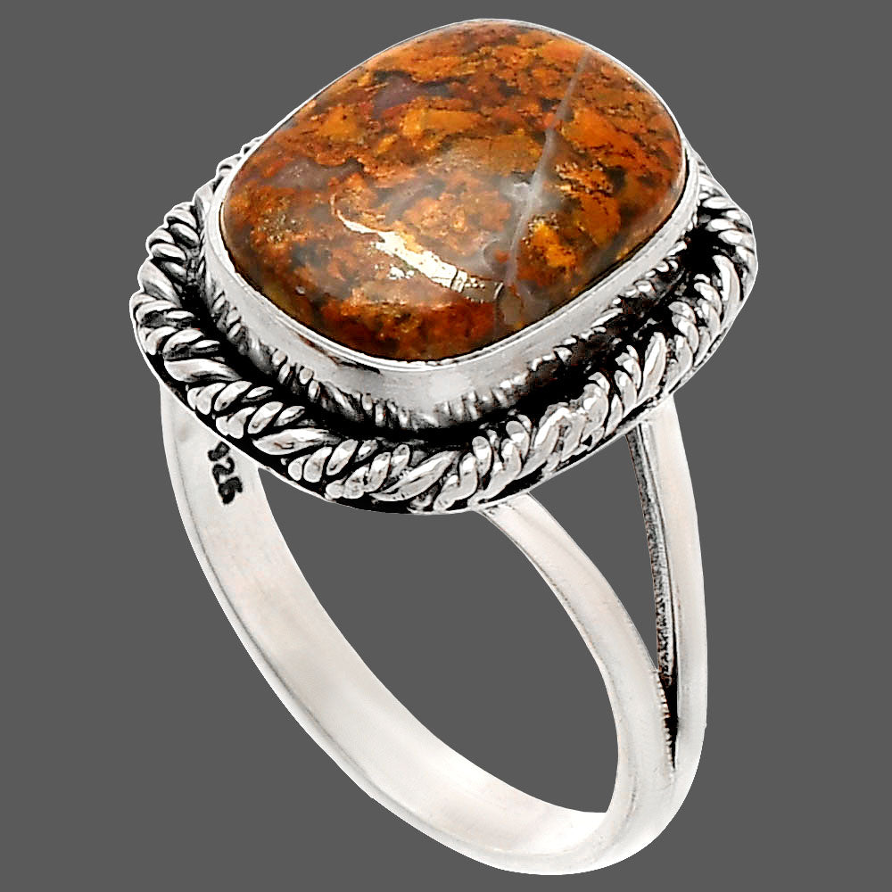 Natural Red Moss Agate Ring size-9 R-1014 SDR231499