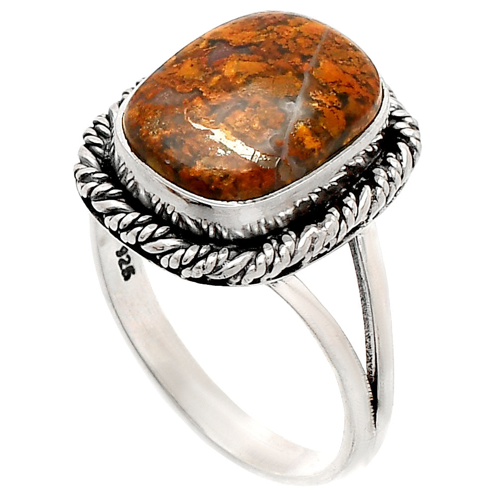 Natural Red Moss Agate Ring size-9 R-1014 SDR231499
