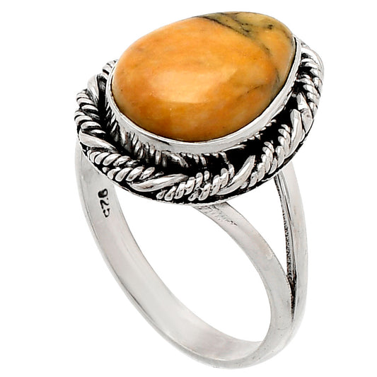 Natural Honey Dendritic Opal Ring size-8 R-1014 SDR231503