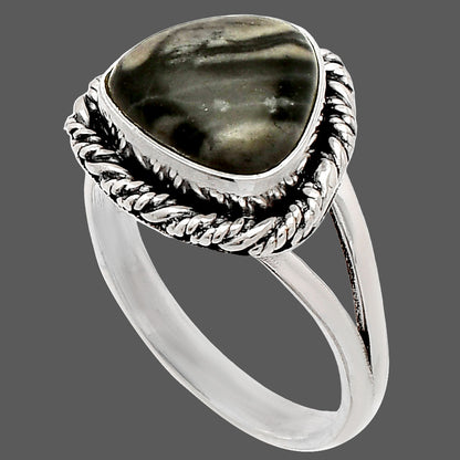 Natural Mexican Cabbing Fossil Ring size-8 R-1014 SDR231525