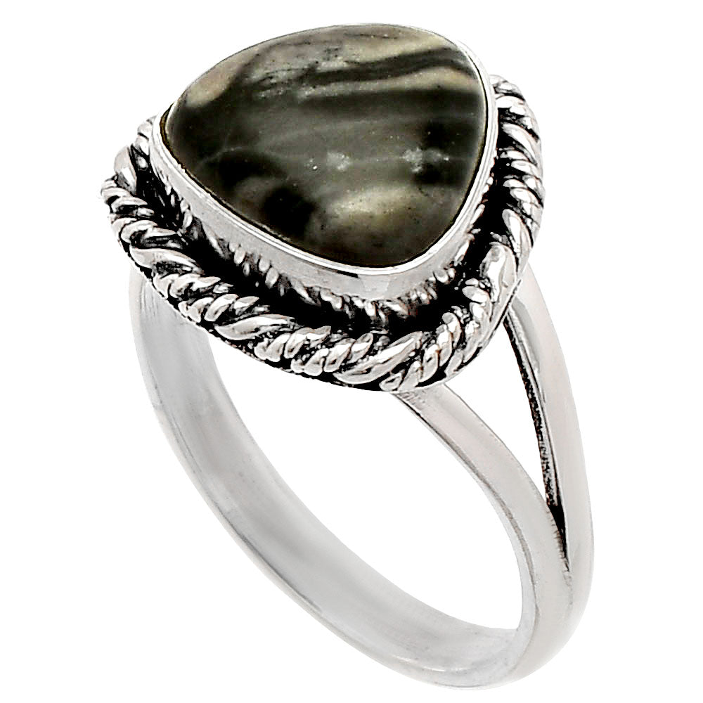 Natural Mexican Cabbing Fossil Ring size-8 R-1014 SDR231525