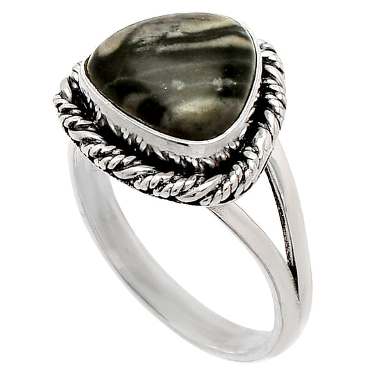 Natural Mexican Cabbing Fossil Ring size-8 R-1014 SDR231525